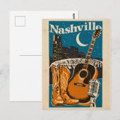 Nashville Briefkaart – Gitaar, laarzen en microfoo (Voorkant / Achterkant)