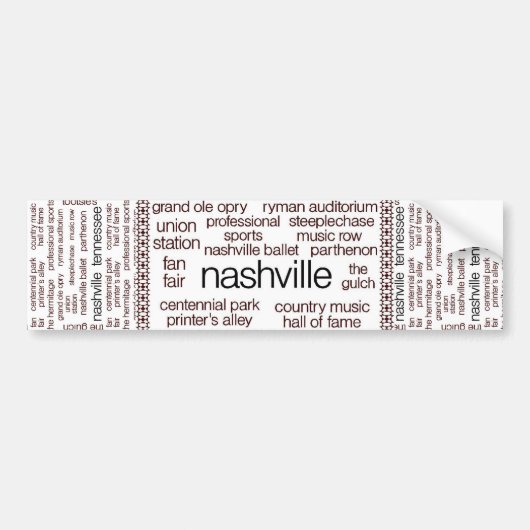 Nashville Brown Bumpersticker (Voorkant)
