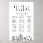 Nashville bruiloft | 10 tafel zitschema poster (Voorkant)