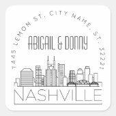 Nashville bruiloft | Afdichting van vooraf geadres Vierkante Sticker (Voorkant)