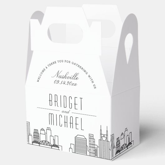 Nashville bruiloft | City Skyline Bedankdoosjes (Geopend)