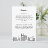 Nashville Bruiloft | Gastdetails Kaart (Staand voorkant)