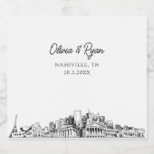 Nashville bruiloft gepersonaliseerde champagne lab sparkling wijnetiket (Enkel label)