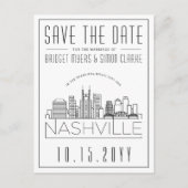 Nashville bruiloft | Gestileerde skyline De datum  Briefkaart (Voorkant)