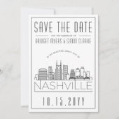 Nashville bruiloft | Gestileerde skyline De datum  Kaart (Voorkant)