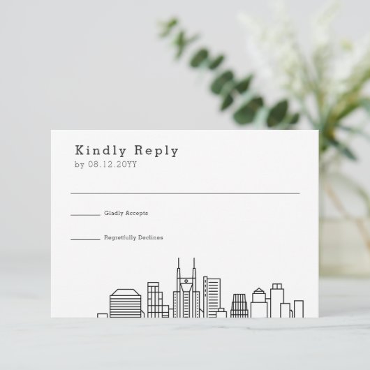 Nashville bruiloft | Gestileerde Skyline RSVP (Staand voorkant)