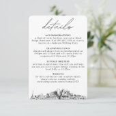 Nashville bruiloft kleine verticale details informatiekaartje (Staand voorkant)