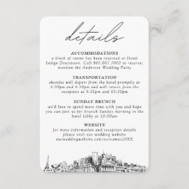 Nashville bruiloft kleine verticale details informatiekaartje