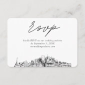 Nashville Bruiloft Minimalistische Schets RSVP Informatiekaartje (Voorkant)