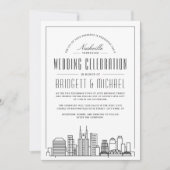 Nashville bruiloft | Moderne Deco City skyline Kaart (Voorkant)