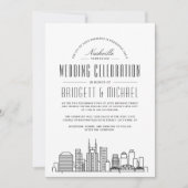 Nashville bruiloft | Moderne Deco City skyline Kaart (Voorkant)