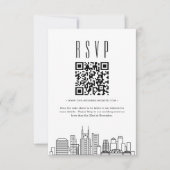 Nashville Bruiloft QR-code RSVP Kaart (Voorkant)