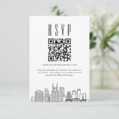 Nashville Bruiloft QR-code RSVP Kaart (Staand voorkant)
