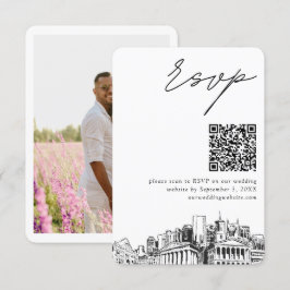 Nashville Bruiloft RSVP QR Code Klein Informatiekaartje