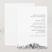 Nashville Bruiloft Skyline Schets Uitnodiging (Voorkant / Achterkant)