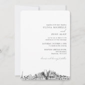 Nashville Bruiloft Skyline Schets Uitnodiging (Voorkant)