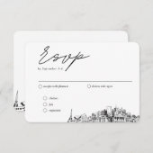 Nashville Bruiloft Traditionele RSVP Maaltijden Op Informatiekaartje (Voorkant / Achterkant)