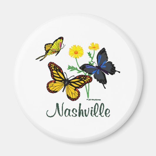 Nashville Butterflies Magneet (Voorkant)