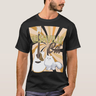 Nashville Cat Wit Perzisch met witte F gitaar T-shirt