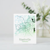 Nashville City Map Briefkaart (Staand voorkant)