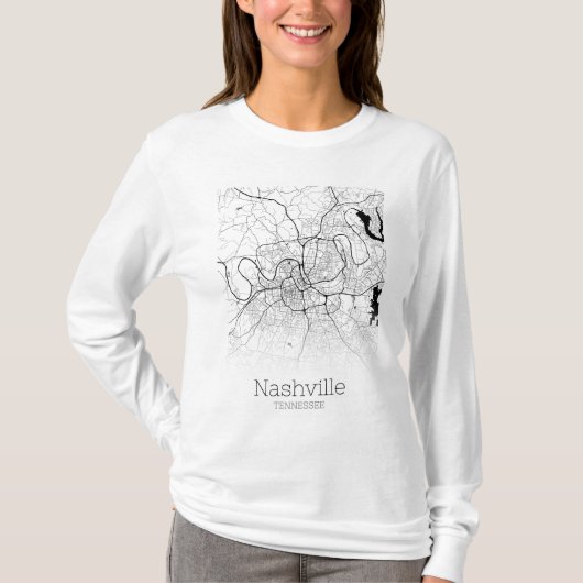 Nashville City Map T-shirt (Voorkant)