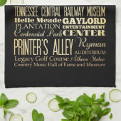 Nashville City of Tennessee State Typography Art Theedoek (Gevouwen)