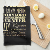 Nashville City of Tennessee State Typography Art Theedoek (Quarter Fold)