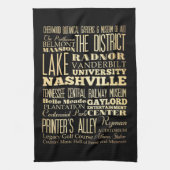 Nashville City of Tennessee State Typography Art Theedoek (Verticaal)