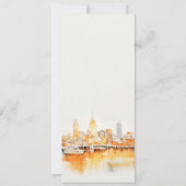 Nashville City Skyline Waterverf Wedding Menu Kaart (Achterkant)