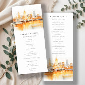 Nashville City Skyline Waterverf Wedding Programma