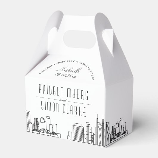 Nashville | City Skyline Wedding Favor Bedankdoosjes (Voorkant Zijde)
