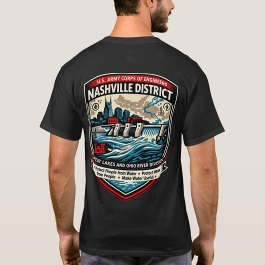 Nashville Corps of Engineers Schild T-shirt (Achterkant)