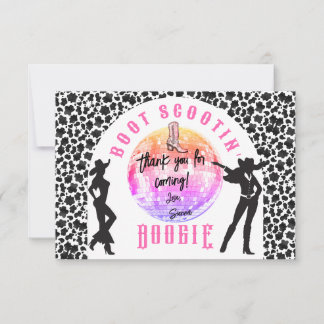 Nashville Cowgirl Disco Rodeo vrijgezellenweekend Bedankkaart