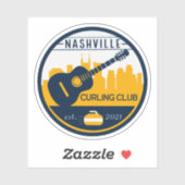 Nashville Curling Club Custom-Cut Vinyl Sticker (Vel)