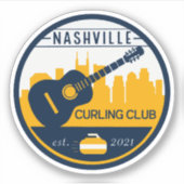 Nashville Curling Club Custom-Cut Vinyl Sticker (Voorkant)