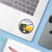 Nashville Curling Club Custom-Cut Vinyl Sticker (Laptop met iPhone)