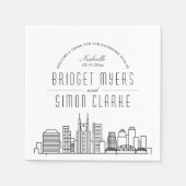 Nashville Deco Skyline | Weddenschap Napkins Servet (Voorkant)