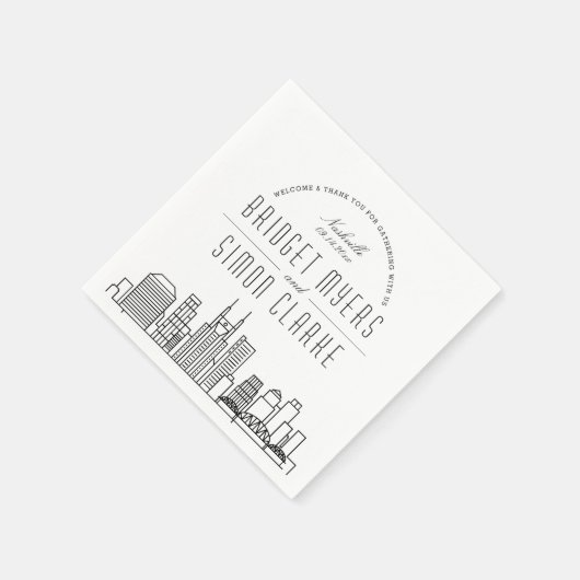 Nashville Deco Skyline | Weddenschap Napkins Servet (Hoek)
