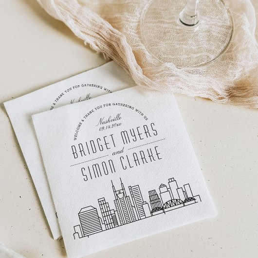 Nashville Deco Skyline | Weddenschap Napkins Servet