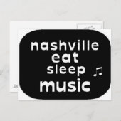 Nashville Eat Sleep Music Briefkaart (Voorkant / Achterkant)