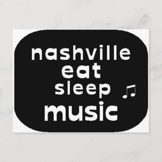 Nashville Eat Sleep Music Briefkaart (Voorkant)