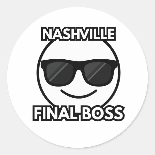 Nashville Final Boss Cool Emoji Sticker (Voorkant)
