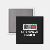 Nashville Gamer 8-bit Stad Magneet (Voorkant / Achterkant)