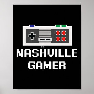 Nashville Gamer 8-bit Stad Poster