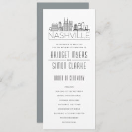 Nashville gestileerde skyline | Trouwprogramma Kaart
