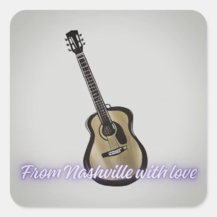 Nashville Gitaar – Taylor-Geïnspireerde Liedjessch Vierkante Sticker