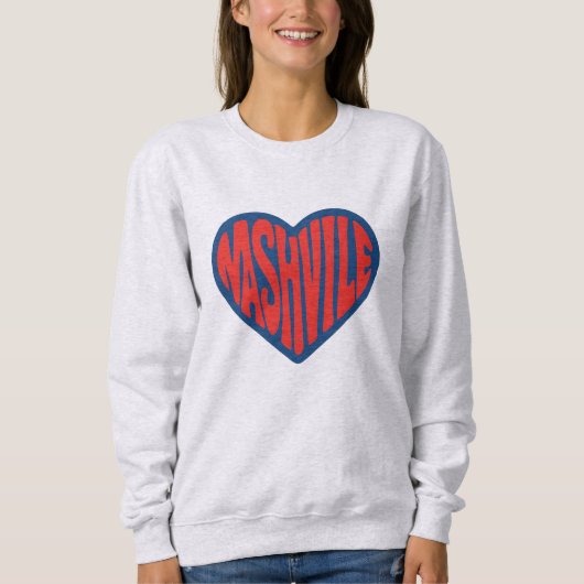 Nashville Groovy Heart Design – Retro Psychedelic Trui (Voorkant)