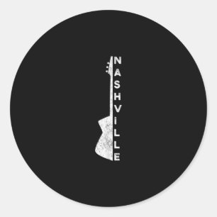 Nashville Guitar Country Music Lovers Gifts Ronde Sticker