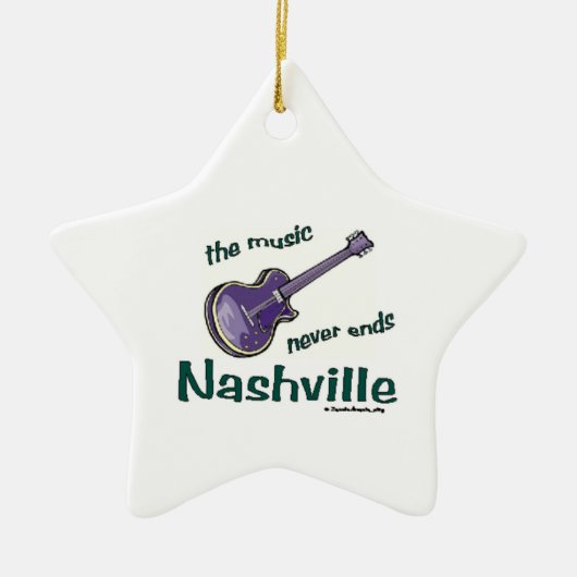 Nashville Guitar Keramisch Ornament (Voorkant)