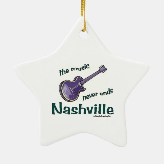 Nashville Guitar Keramisch Ornament (Achterkant)